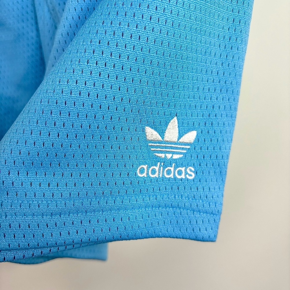 Adidas Men’s Original Essential Mesh Shorts Small Semi Blue Burst New - Picture 4 of 9